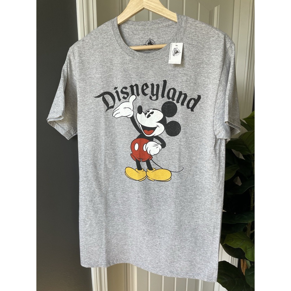 Disney Parks Disneyland Gray Mickey Mouse Graphic T-Shirt Men's Unisex Small